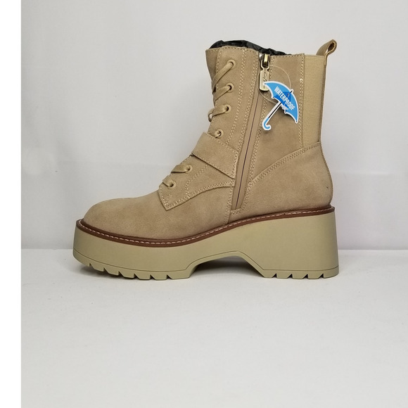 Aqua College Women's Gecko Lace-Up Buckled Boots Size 8 Sand Suede NWT - Picture 3 of 8